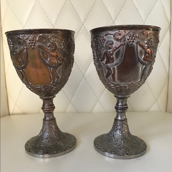 Goblets set of 2 silver plate CORBELL & CO. - Picture 6 of 8